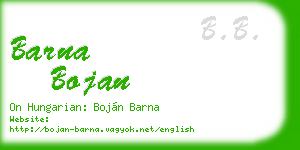barna bojan business card